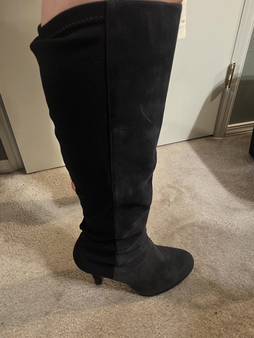 Stuart Weitzman Black Suede Over-the-Knee Boots